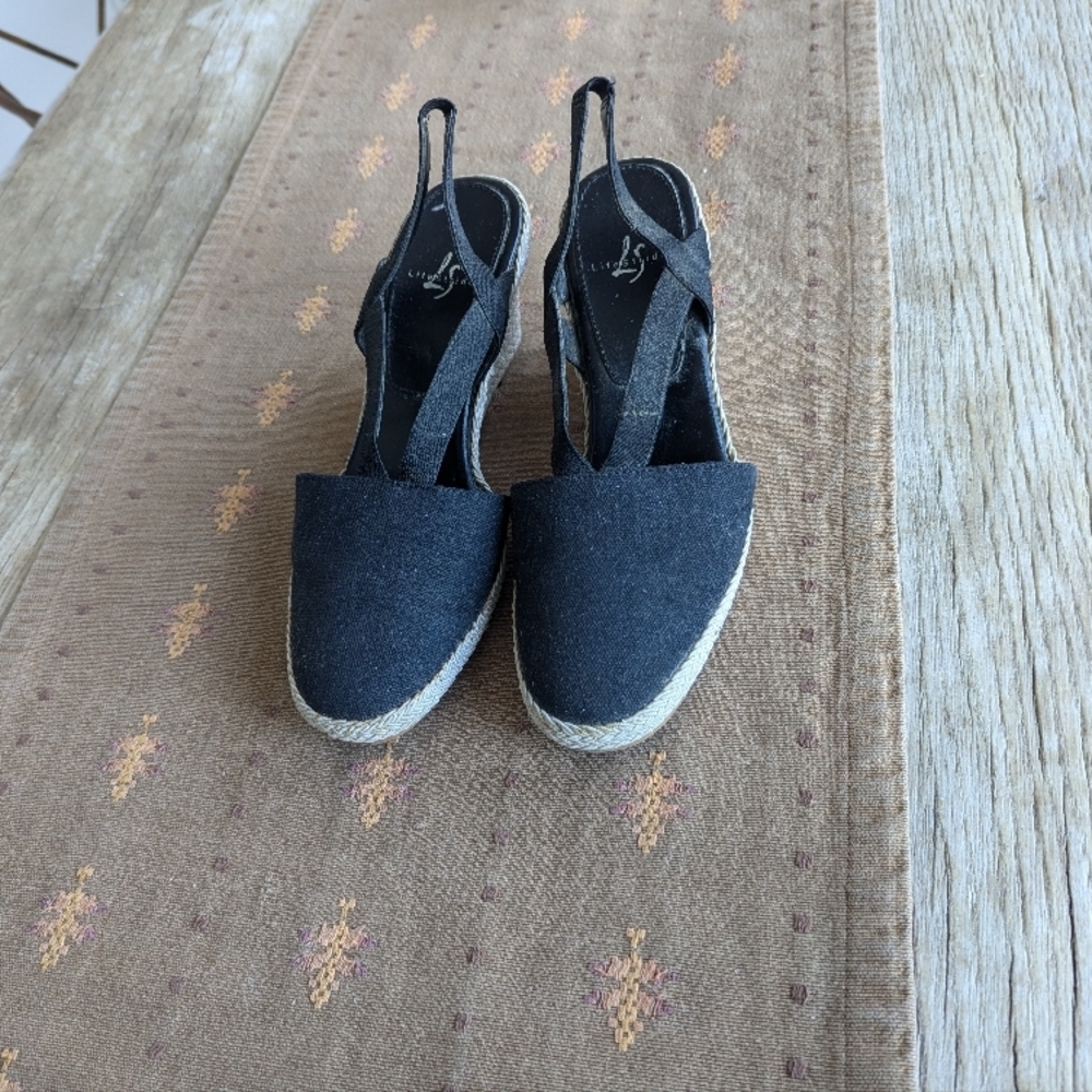 Black Espadrille Slingback Sandals